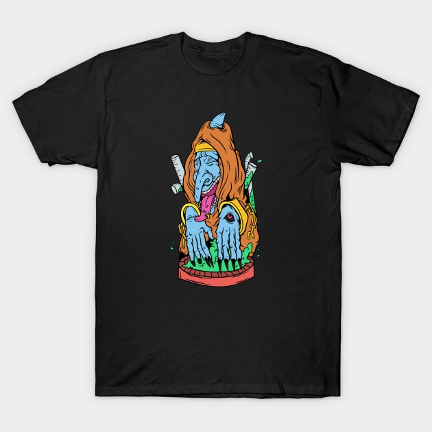 Dope witch cartoon illustration T-Shirt by slluks_shop